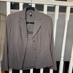 Laundry By Shelli Segal Taupe Blazer/Skirt